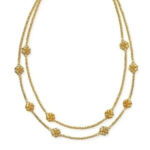 Anthropologie Gold Double Strand Necklace